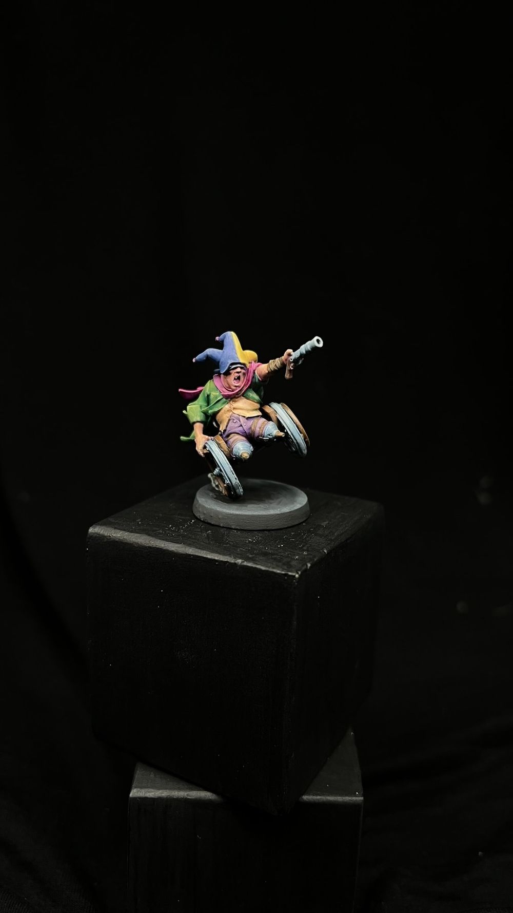 Jester on the wheelchair