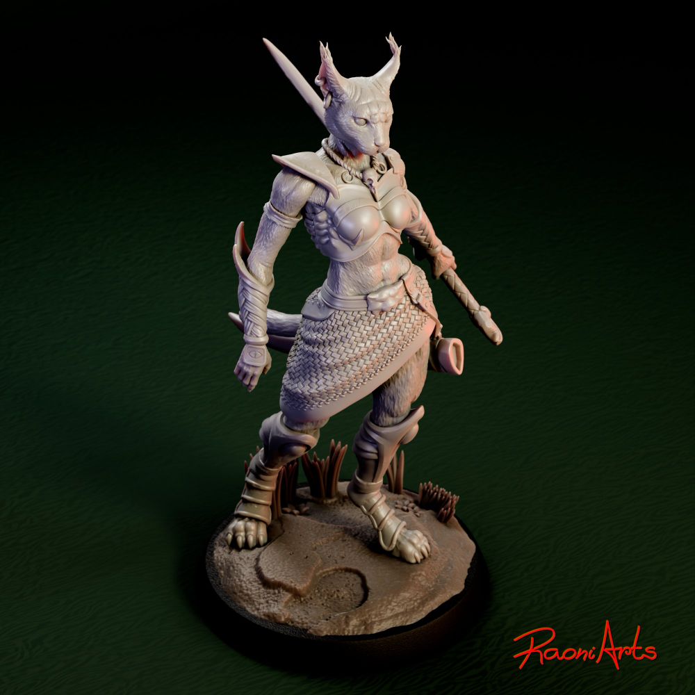 Tabaxi Caracal Rogue (Sculpture)