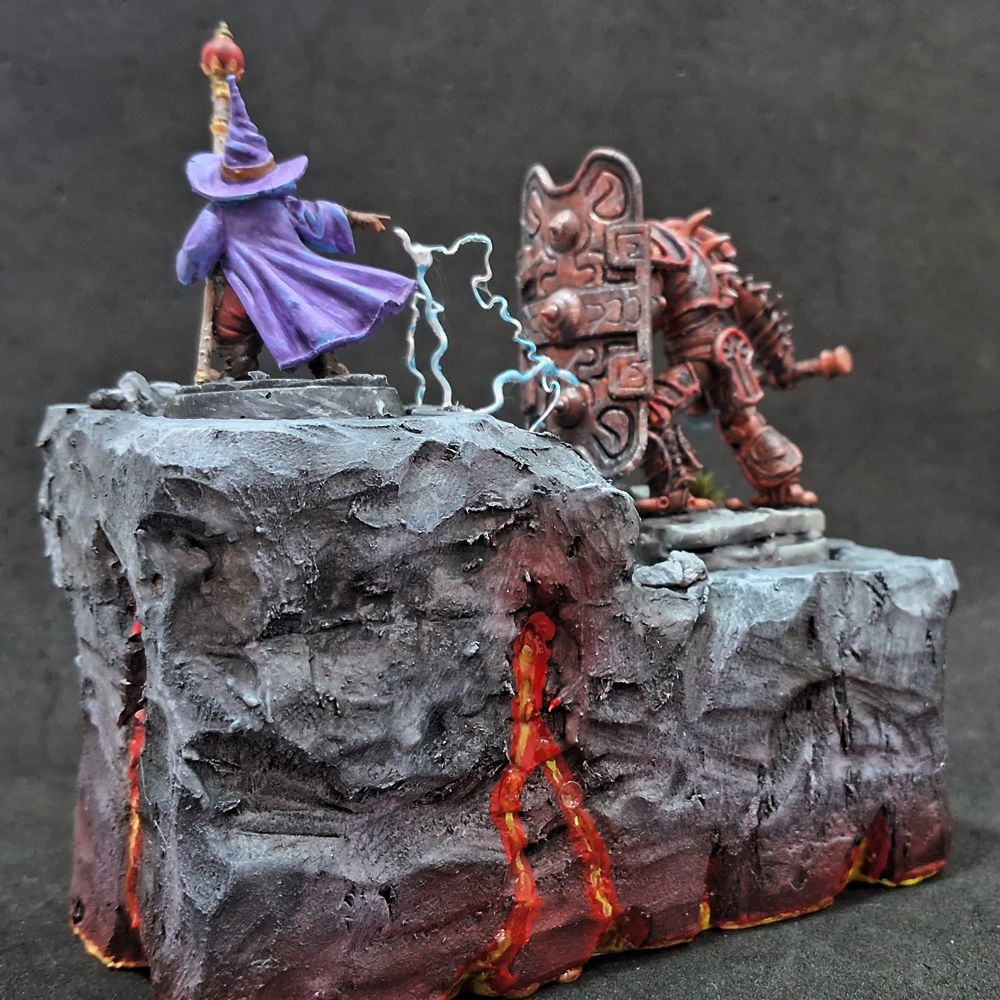 Diorama Mago Gnomo e Golem