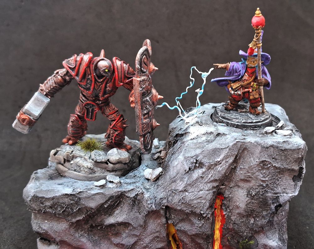 Diorama Mago Gnomo e Golem