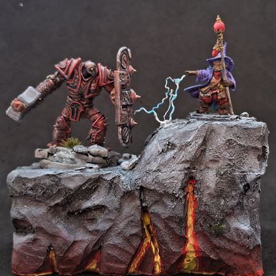 Diorama Mago Gnomo e Golem