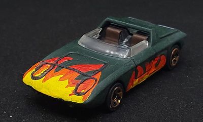 Race car with flames