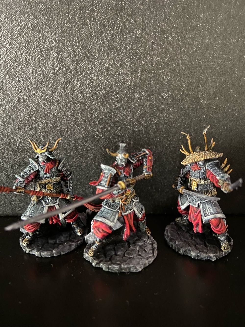 Samurai fantasy minis, and a mage