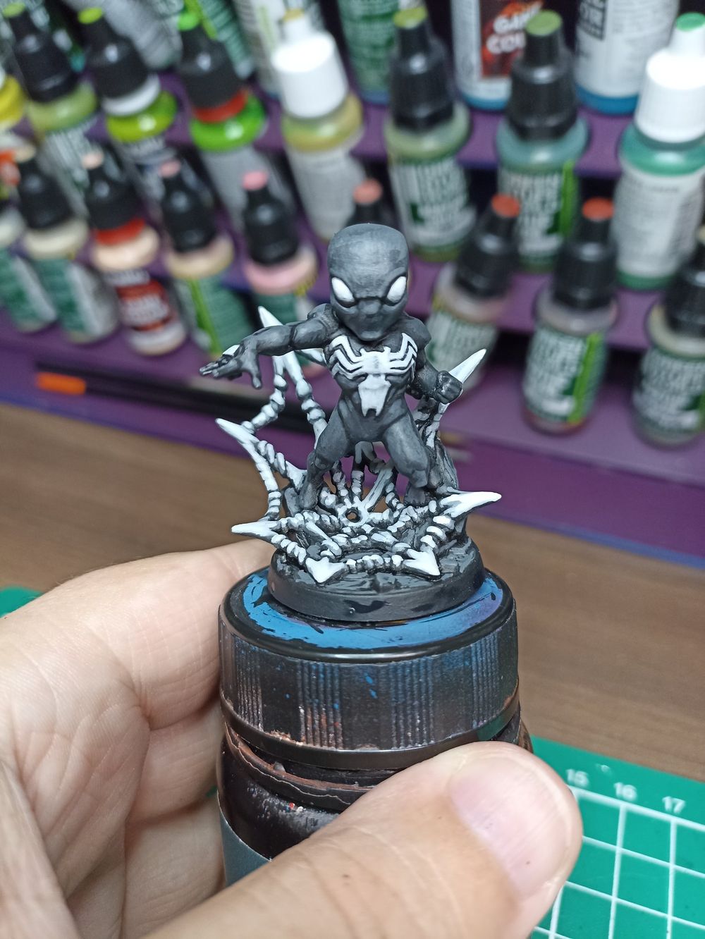 Spider Simbionte - preto e branco apenas