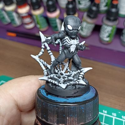 Spider Simbionte - preto e branco apenas