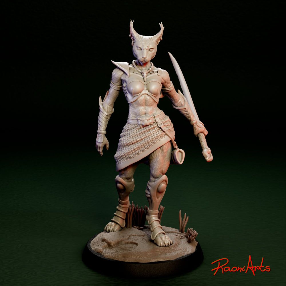 Tabaxi Caracal Rogue (Sculpture)