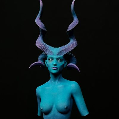 Blue demon lady