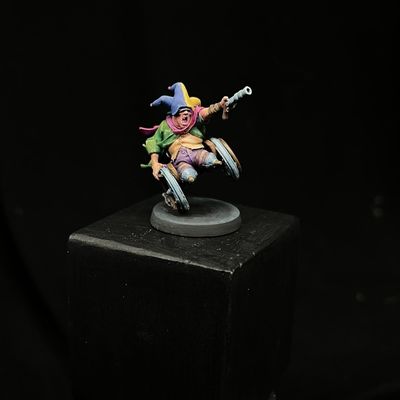 Jester on the wheelchair