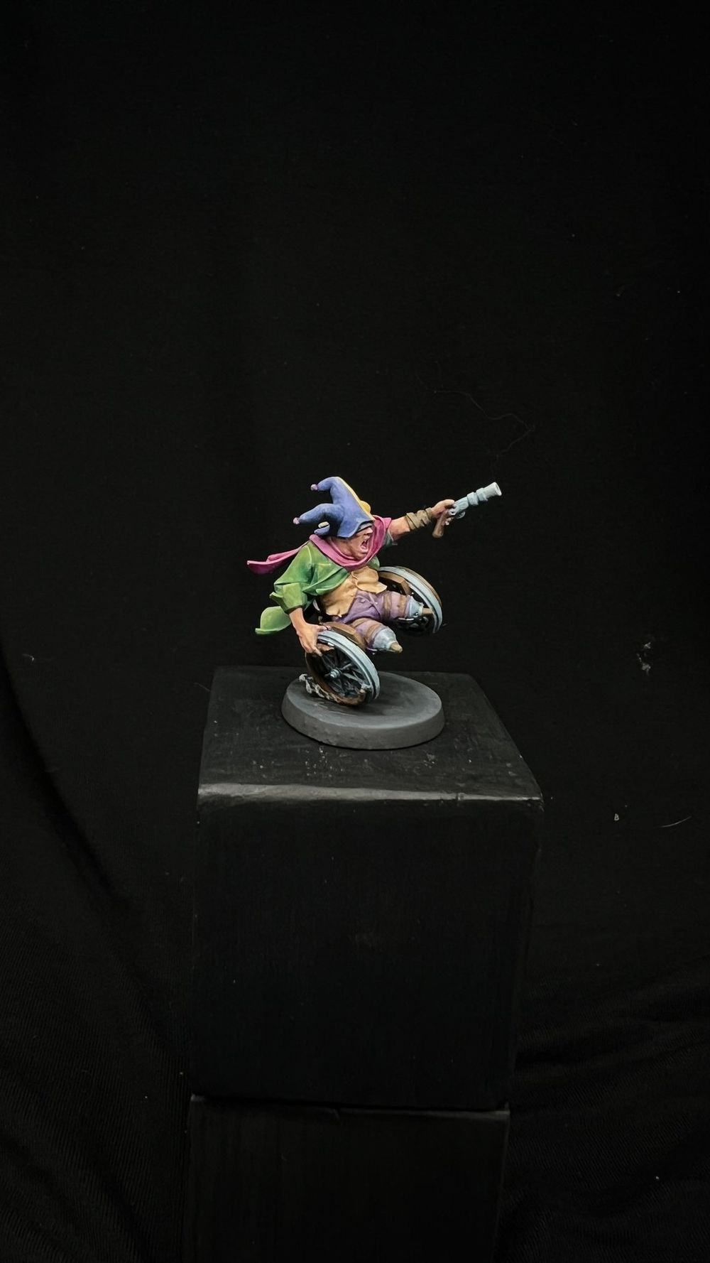 Jester on the wheelchair